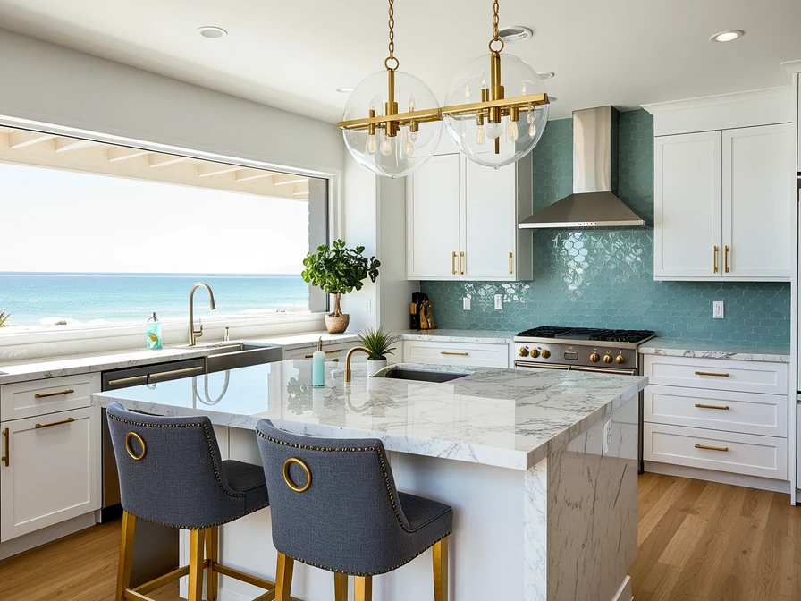 Coastal modern kitchen remodel in Newport Beach
