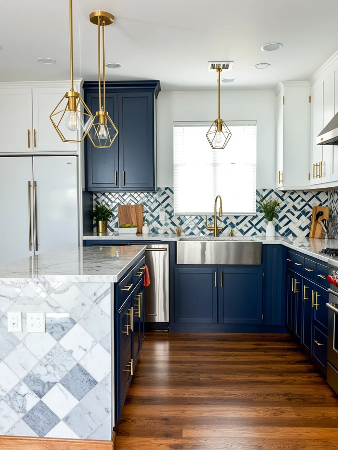 Two-tone contemporary kitchen in Anaheim