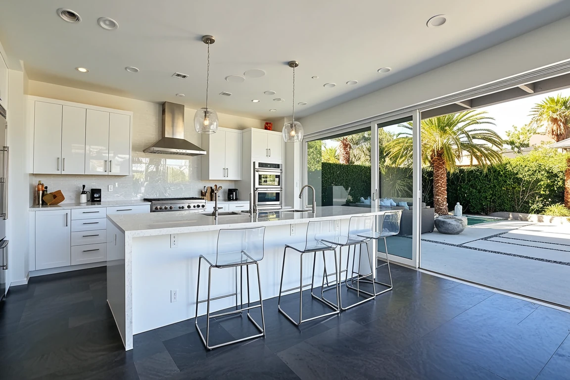 Indoor-outdoor kitchen integration in Huntington Beach